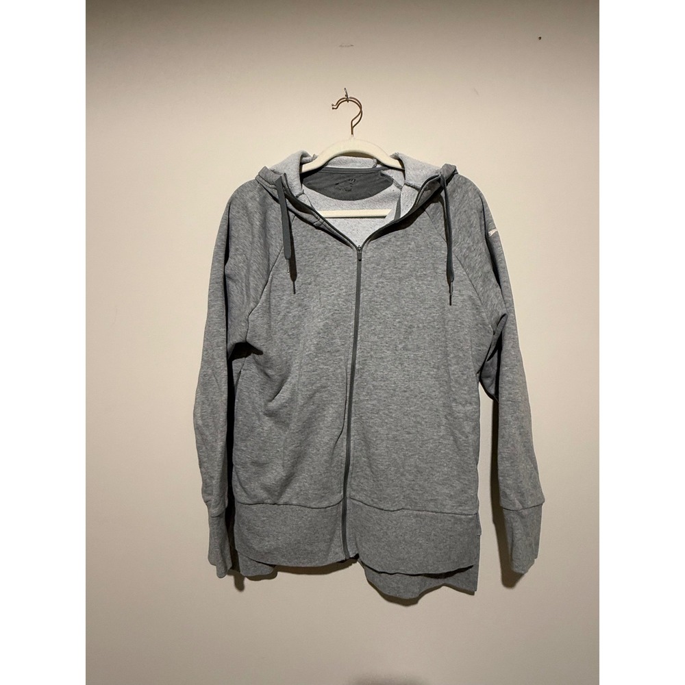 Nike Dri-FIT Womens Gray Full Zip Hoodie Sweatshirt Small 885323-063